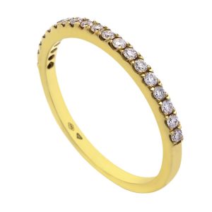 0.22 карат желтое золото бриллиантовое кольцо