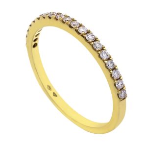 0.22 Anel de Diamante de Ouro Amarelo Carats