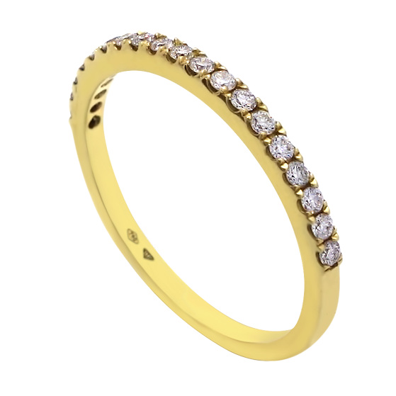 18K Yellow Gold 0.22 Ct Diamond Ring