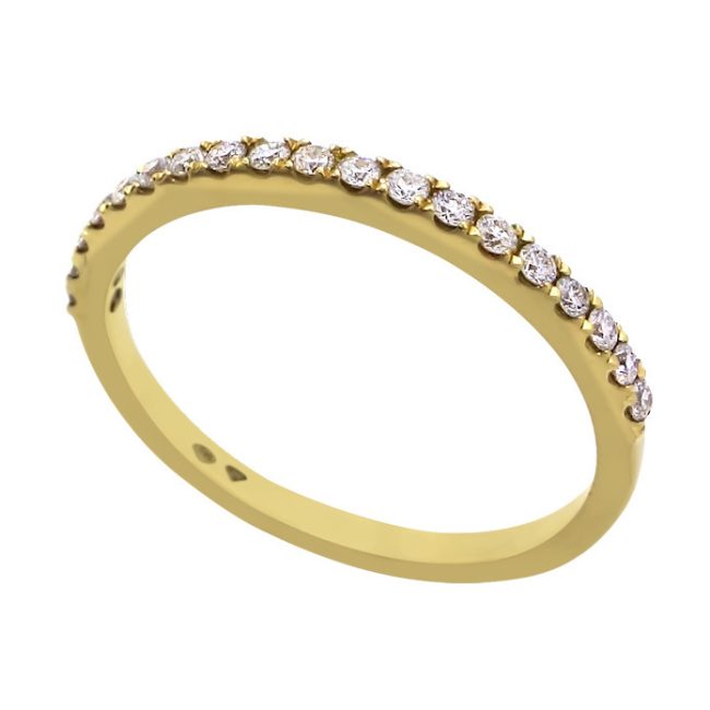 18K Yellow Gold 0.22 Ct Diamond Ring