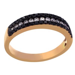 Rose Gold Black/White Diamond Ring