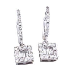 18K White Gold 0.64 Cts Diamond Earrings