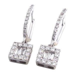 Pendientes de diamantes de oro blanco de 0.64 quilates