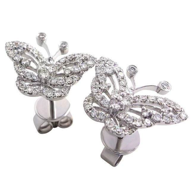 Boucles d’oreilles en or blanc et diamants de 0.57 carat