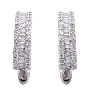 Pendientes de diamantes de oro blanco de 0.46 quilates