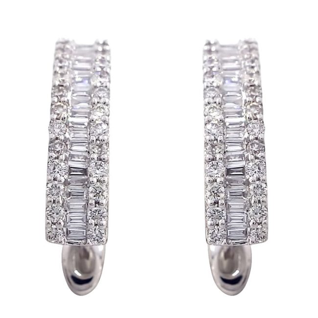 Pendientes de diamantes de oro blanco de 0.46 quilates