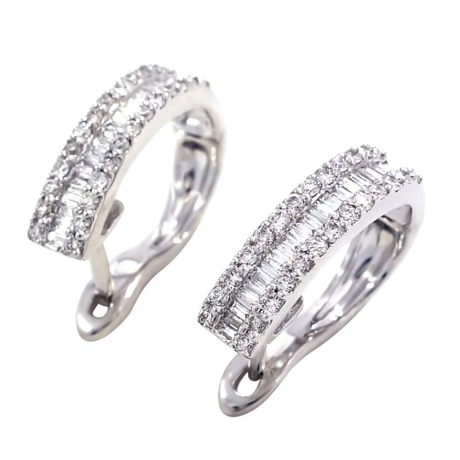 Pendientes de diamantes de oro blanco de 0.46 quilates