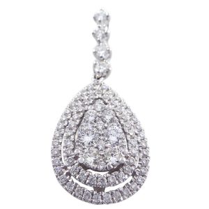 Pendentif avec diamant en or blanc 0.96 carats