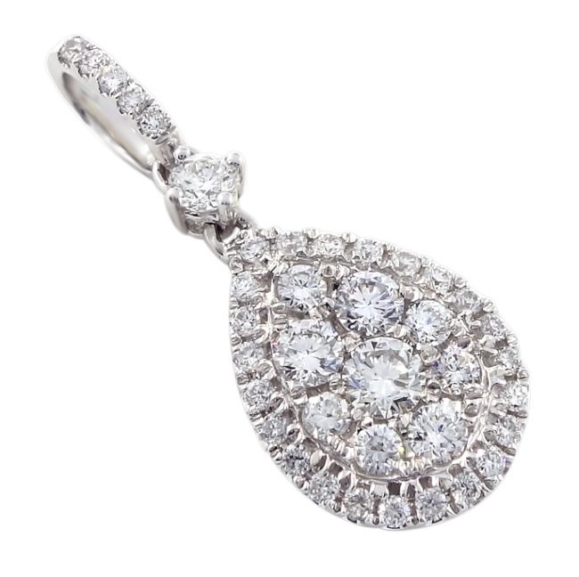 White Gold Pear Shaped 0.50 Ct Diamond Pendant