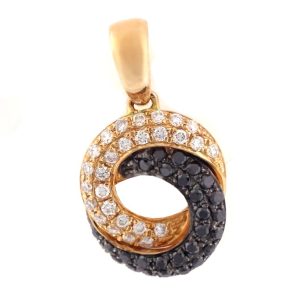 0.24 Cts 18K Rose Gold Black Diamond Pendant