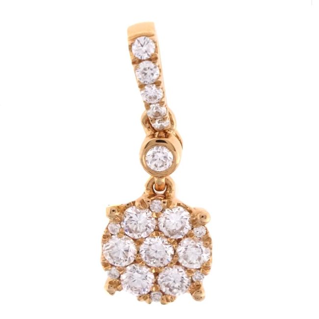 0.39 Carats 18K Rose Gold Diamond Pendant