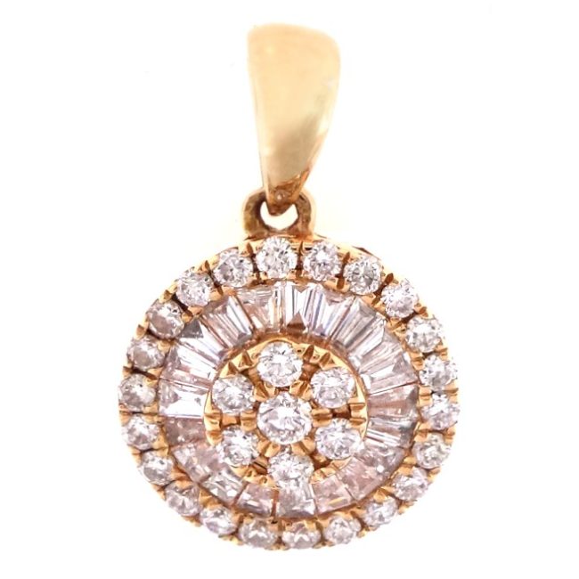 Colgante de diamantes de oro rosa de 0.38 quilates