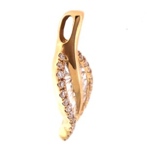 The 18K Rose Gold Leaf Diamond Pendant