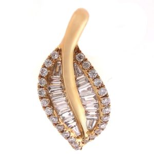 The 18K Rose Gold Leaf Diamond Pendant