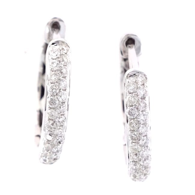 Pendientes de diamantes de oro blanco de 0.37 quilates