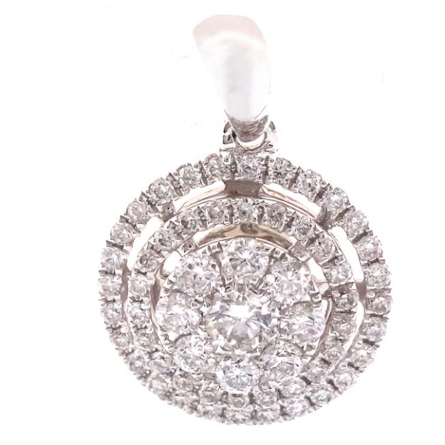 Pendentif avec diamant en or blanc 0.43 carats