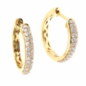 Boucles d’oreilles en or jaune et diamants de 0.37 carat