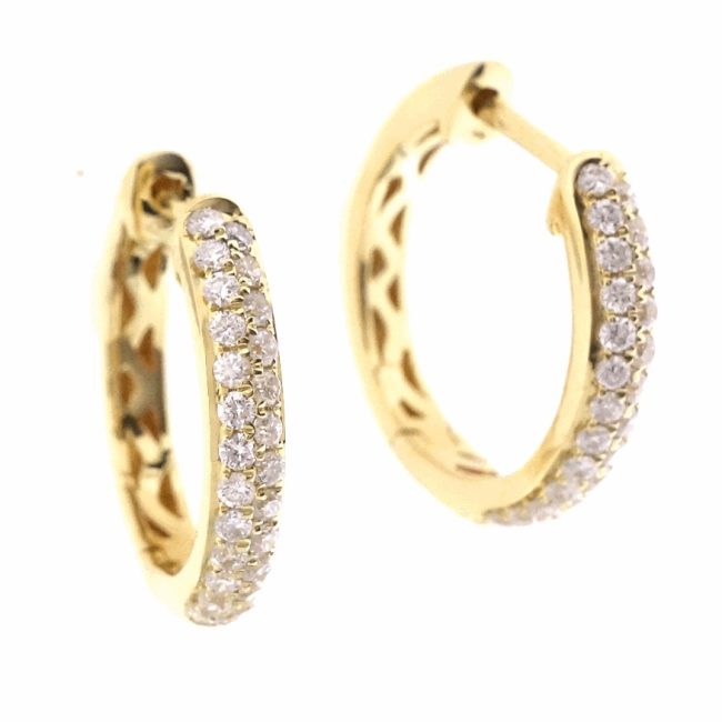 0.37 Ct 18K Yellow Gold Latch Back Diamond Earrings