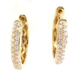 0.37 Ct 18K Yellow Gold Latch Back Diamond Earrings