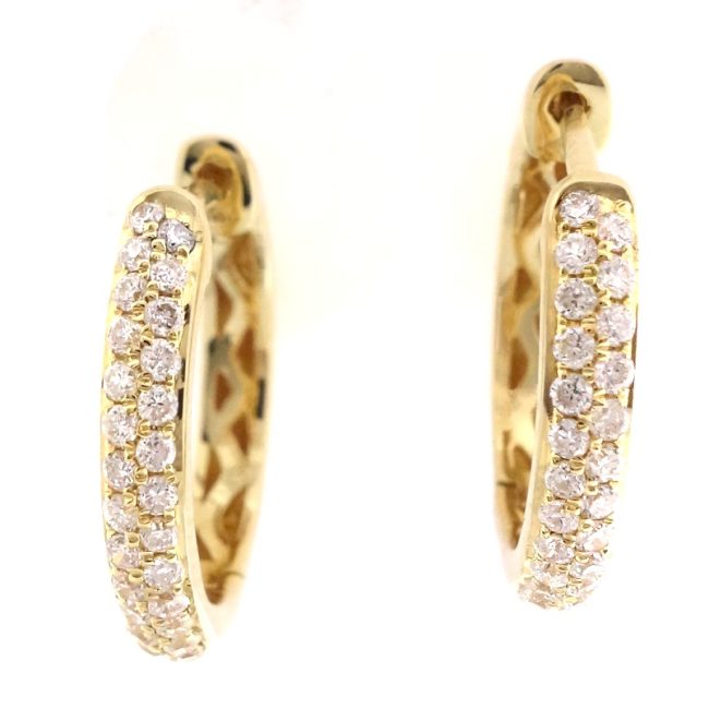 Pendientes de diamantes de oro amarillo de 0.37 quilates