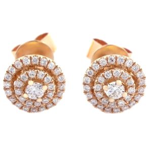 0.34 Ct 18K Rose Gold Stud Diamond Earrings
