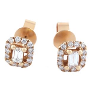 0.55 Carats Rose Gold Stud Diamond Earrings