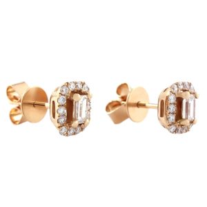 0.55 Carats Rose Gold Stud Diamond Earrings