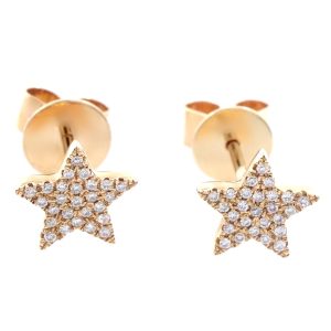 The Rose Gold Star Stud Diamond Earrings