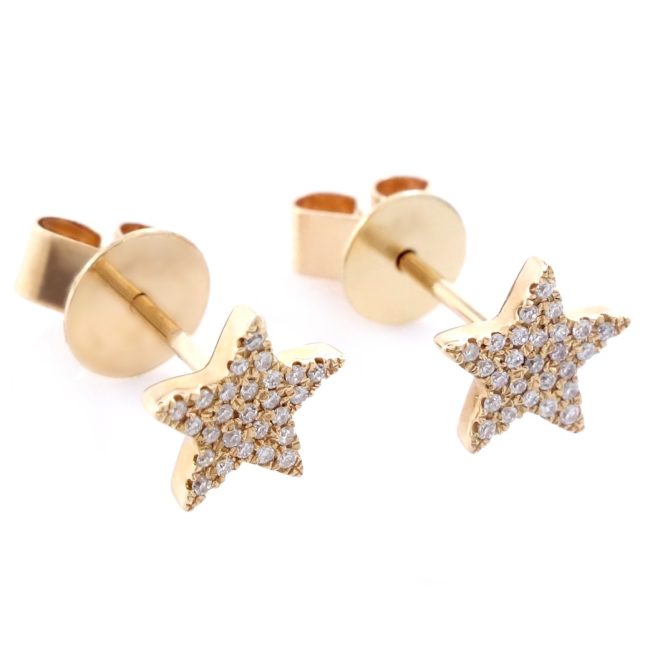 The Rose Gold Star Stud Diamond Earrings