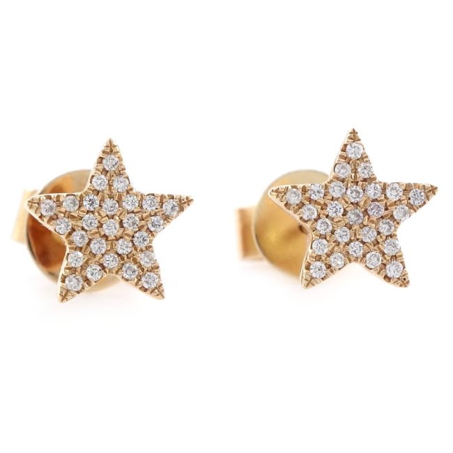 The Rose Gold Star Stud Diamond Earrings