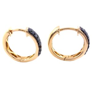 18K Rose Gold 0.39 Ct Black Diamond Earrings