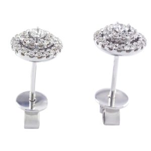 0.34 Ct 18K White Gold Stud Diamond Earrings