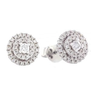 0.34 Ct 18K White Gold Stud Diamond Earrings