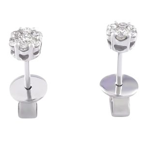 0.20 Cts 18K White Gold Stud Diamond Earrings