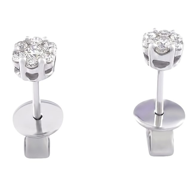 Pendientes de diamantes de oro blanco de 0.20 quilates