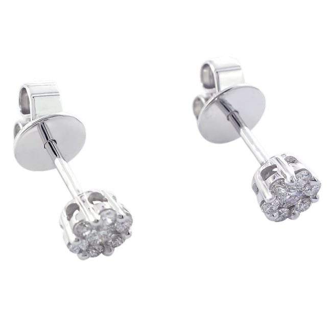 0.20 Cts 18K White Gold Stud Diamond Earrings