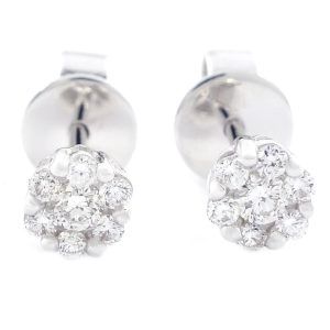 Boucles d’oreilles en or blanc et diamants de 0.20 carat