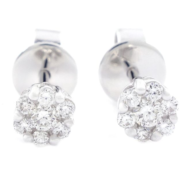 Pendientes de diamantes de oro blanco de 0.20 quilates