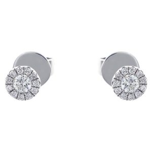 0.17 Carats 18K White Gold Stud Diamond Earrings