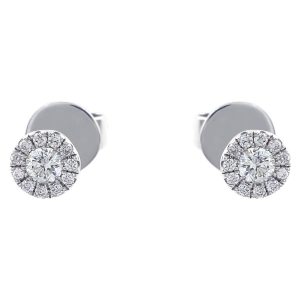 Boucles d’oreilles en or blanc et diamants de 0.17 carat