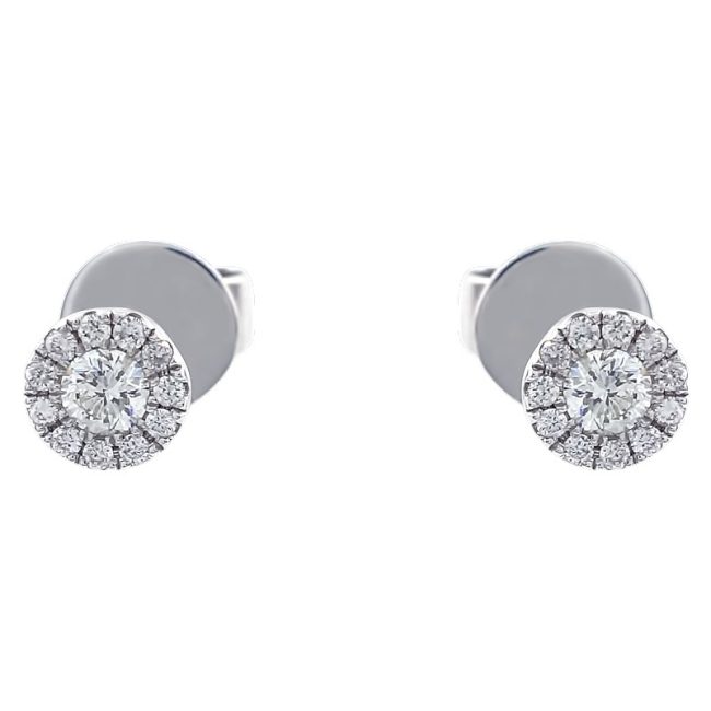 Pendientes de diamantes de oro blanco de 0.17 quilates