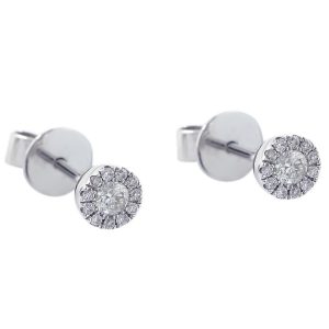 0.17 Carats 18K White Gold Stud Diamond Earrings