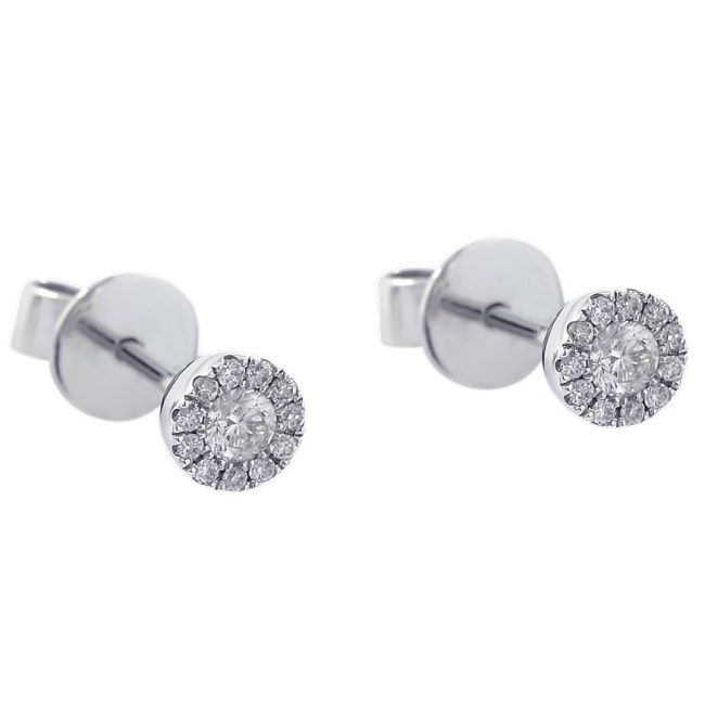 Boucles d’oreilles en or blanc et diamants de 0.17 carat