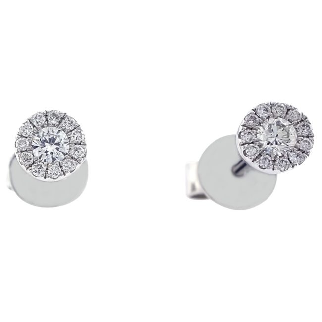 0.17 Carats 18K White Gold Stud Diamond Earrings