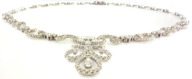 5.00 Ct 18K White Gold Diamond Necklace a